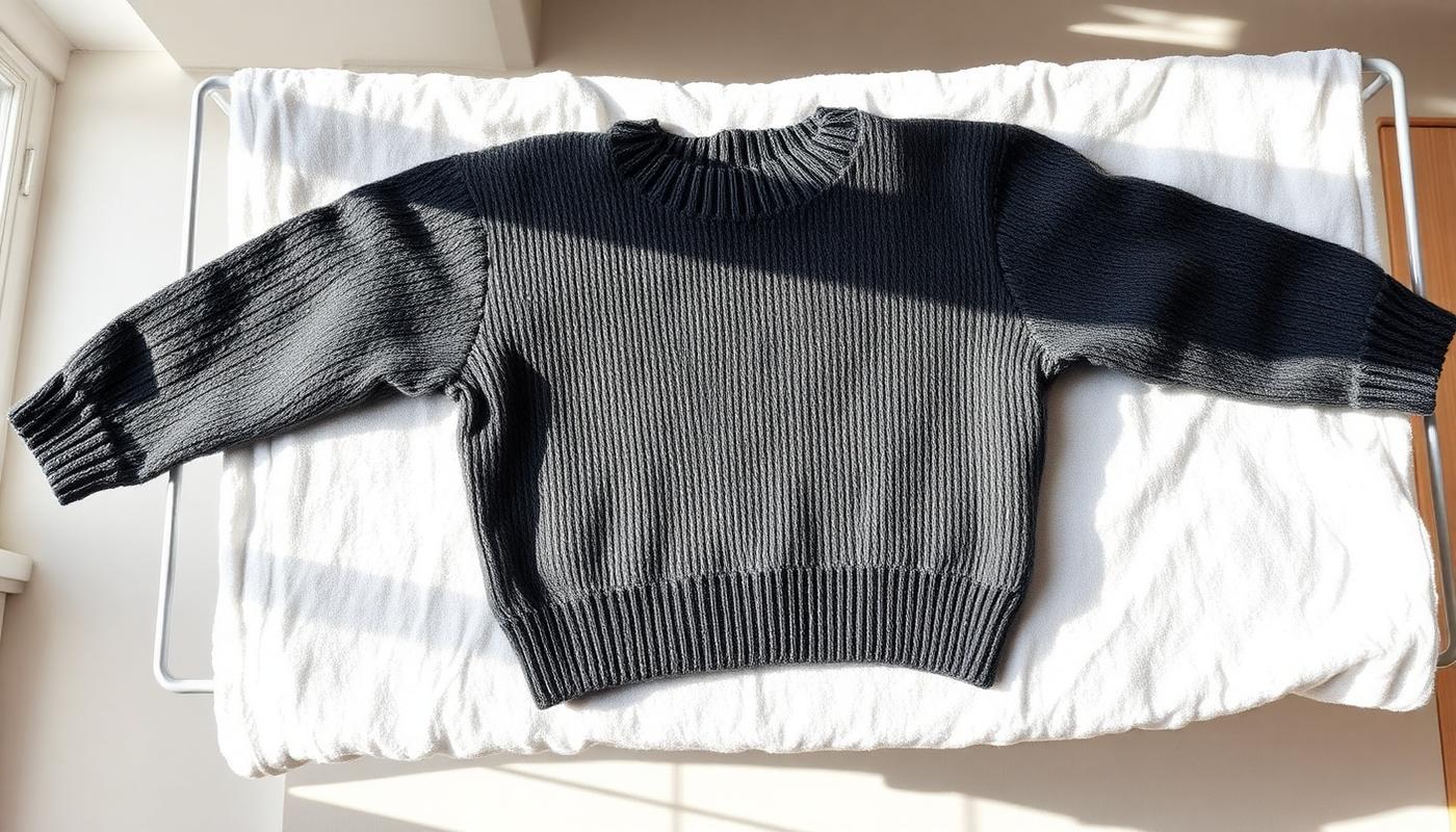 Wool knitwear, the same natural fibre wool dryer balls are made from